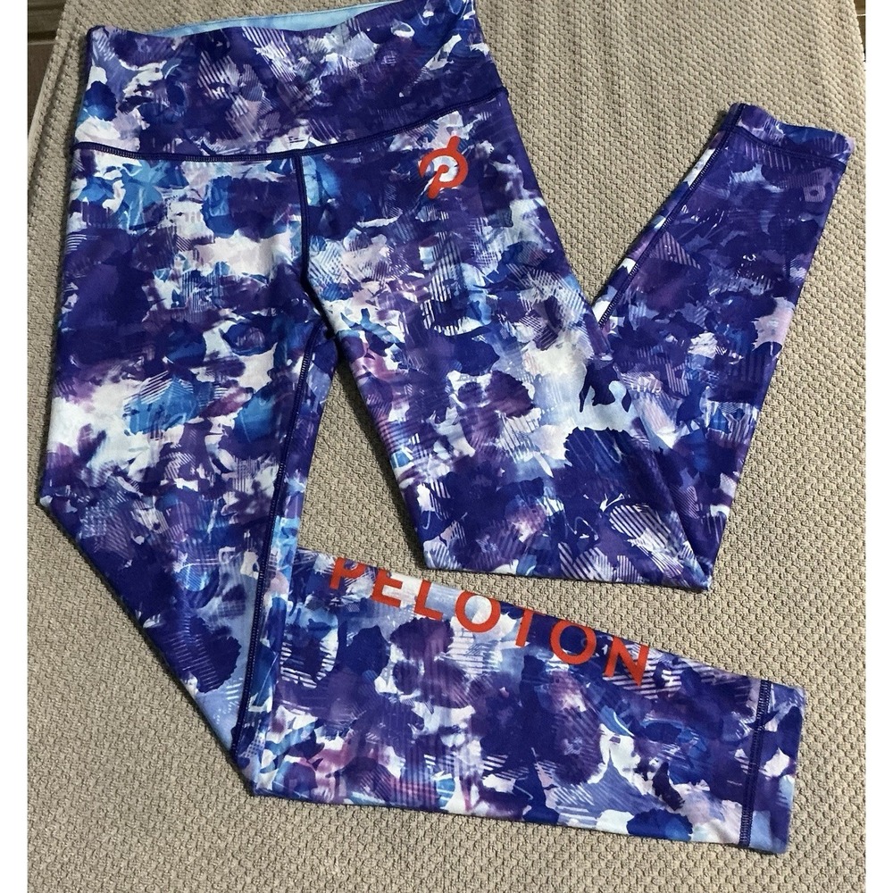 Peloton Leggings x‎ WITH Reversible Womens Size Med Purple/Blue Workout Running